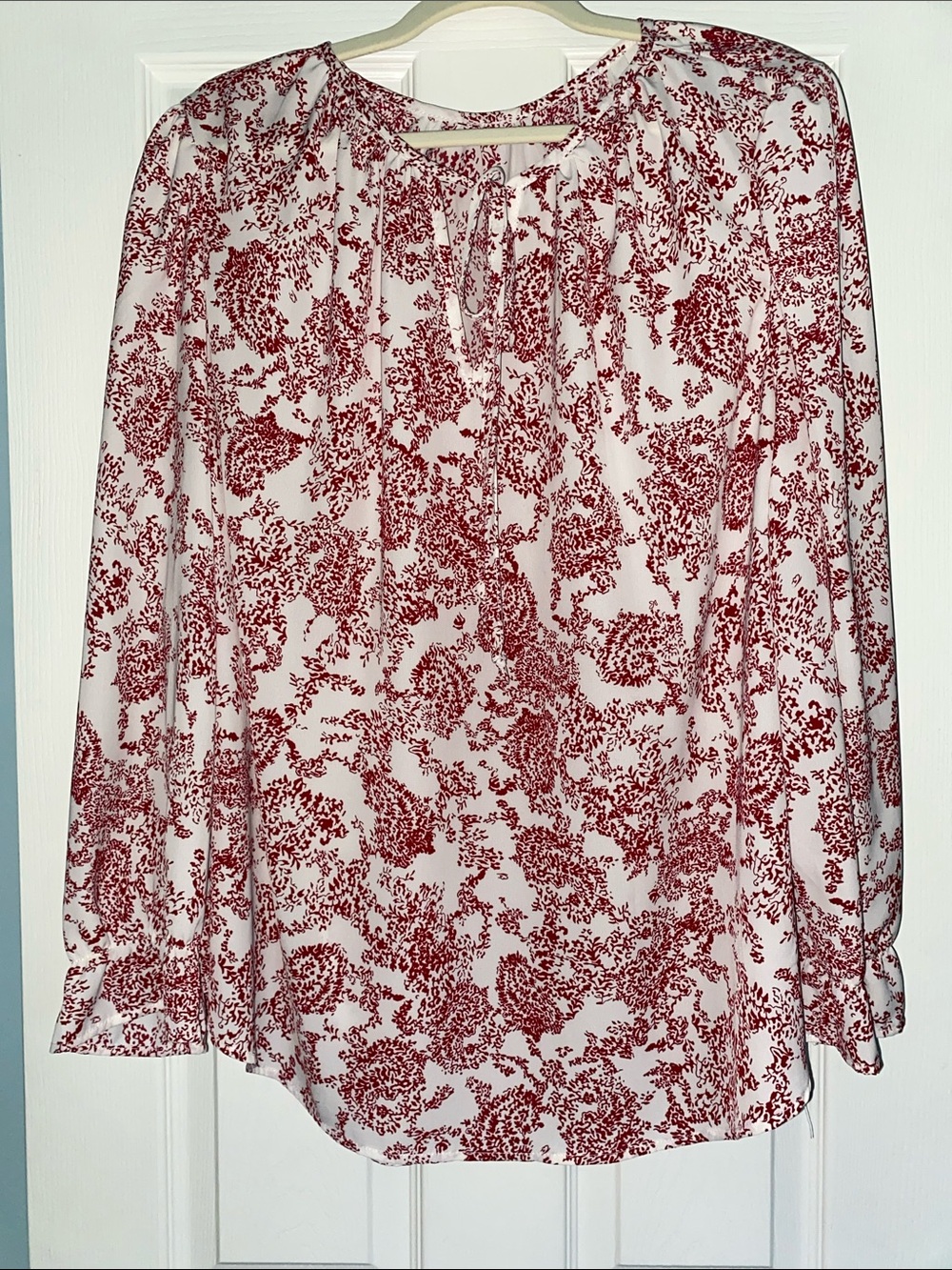 Women’s Red Floral Blouse